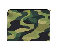 LZQPOEAS Small Makeup Bag for Purse, Green Military Cosmetic Bag for Travel Cosmetic Pouch with Zipper, Large Capacity Pencil Pouches Toiletry Bags Portable Makeup Pouch for Women