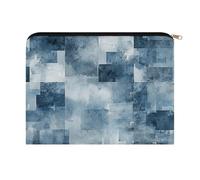 LZQPOEAS Small Makeup Bag for Purse, Indigo And Matt Gray Cosmetic Bag for Travel Cosmetic Pouch with Zipper, Large Capacity Pencil Pouches Toiletry Bags Portable Makeup Pouch for Women