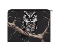 LZQPOEAS Small Makeup Bag for Purse, Late Night Owl Cosmetic Bag for Travel Cosmetic Pouch with Zipper, Large Capacity Pencil Pouches Toiletry Bags Portable Makeup Pouch for Women