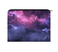LZQPOEAS Small Makeup Bag for Purse, Magic Galaxy Sky Purple Cosmetic Bag for Travel Cosmetic Pouch with Zipper, Large Capacity Pencil Pouches Toiletry Bags Portable Makeup Pouch for Women
