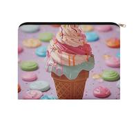 LZQPOEAS Small Makeup Bag for Purse, Many Colored Ice Cream Cosmetic Bag for Travel Cosmetic Pouch with Zipper, Large Capacity Pencil Pouches Toiletry Bags Portable Makeup Pouch for Women