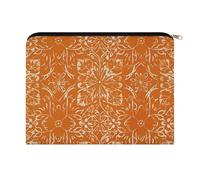 LZQPOEAS Small Makeup Bag for Purse, Orange Pattern Cosmetic Bag for Travel Cosmetic Pouch with Zipper, Large Capacity Pencil Pouches Toiletry Bags Portable Makeup Pouch for Women