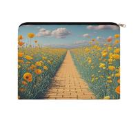 LZQPOEAS Small Makeup Bag for Purse, Poppies Field Yellow Brick Road Cosmetic Bag for Travel Cosmetic Pouch with Zipper, Large Capacity Pencil Pouches Toiletry Bags Portable Makeup Pouch for Women