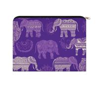 LZQPOEAS Small Makeup Bag for Purse, Purple Elephant Cosmetic Bag for Travel Cosmetic Pouch with Zipper, Large Capacity Pencil Pouches Toiletry Bags Portable Makeup Pouch for Women