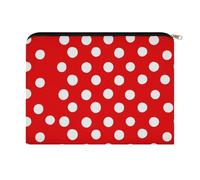 LZQPOEAS Small Makeup Bag for Purse, Red And White Polka Dots Cosmetic Bag for Travel Cosmetic Pouch with Zipper, Large Capacity Pencil Pouches Toiletry Bags Portable Makeup Pouch for Women