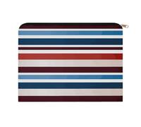 LZQPOEAS Small Makeup Bag for Purse, Red Blue White Gray Stripes Cosmetic Bag for Travel Cosmetic Pouch with Zipper, Large Capacity Pencil Pouches Toiletry Bags Portable Makeup Pouch for Women