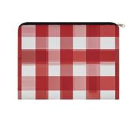 LZQPOEAS Small Makeup Bag for Purse, Red Checkered White Squares Cosmetic Bag for Travel Cosmetic Pouch with Zipper, Large Capacity Pencil Pouches Toiletry Bags Portable Makeup Pouch for Women