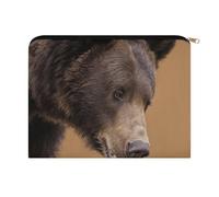 LZQPOEAS Small Makeup Bag for Purse, Rustic Bear Cosmetic Bag for Travel Cosmetic Pouch with Zipper, Large Capacity Pencil Pouches Toiletry Bags Portable Makeup Pouch for Women