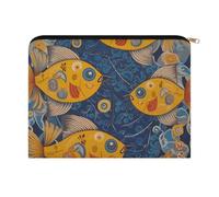 LZQPOEAS Small Makeup Bag for Purse, Some Yellow Fish Cosmetic Bag for Travel Cosmetic Pouch with Zipper, Large Capacity Pencil Pouches Toiletry Bags Portable Makeup Pouch for Women