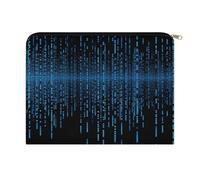 LZQPOEAS Small Makeup Bag for Purse, The Blue Binary Matrix Cosmetic Bag for Travel Cosmetic Pouch with Zipper, Large Capacity Pencil Pouches Toiletry Bags Portable Makeup Pouch for Women