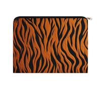LZQPOEAS Small Makeup Bag for Purse, Tiger Stripes Orange Cosmetic Bag for Travel Cosmetic Pouch with Zipper, Large Capacity Pencil Pouches Toiletry Bags Portable Makeup Pouch for Women
