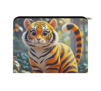 LZQPOEAS Small Makeup Bag for Purse, Tiger Stripes Orange Cosmetic Bag for Travel Cosmetic Pouch with Zipper, Large Capacity Pencil Pouches Toiletry Bags Portable Makeup Pouch for Women