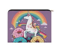 LZQPOEAS Small Makeup Bag for Purse, Unicorns Doughnut Rainbow Cosmetic Bag for Travel Cosmetic Pouch with Zipper, Large Capacity Pencil Pouches Toiletry Bags Portable Makeup Pouch for Women