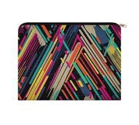 LZQPOEAS Striped Abstract Colorful Makeup Bag Large Capacity Cosmetic Bag for Women Multi-Function Small Zipper Pouch Portable Travel Toiletry Bags Personalized Makeup Bags for Purse