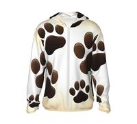 LZQPOEAS Sun Protection Hoodie Pet Paw Prints Jacket Lightweight Long Sleeve Sun Shirts for Outdoor Hiking X-Large
