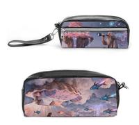 LZQPOEAS The Dreamland of The Starry Sky Wanderer Slim Single Piece Design Makeup Bag Multi-purpose Single Piece Cosmetic Pouch Small Cosmetic Pouch Lightweight Travel Small Cosmetic Bag