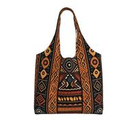 LZQPOEAS Traditional african design pattern Canvas Tote Bag for Women Men Reusable Grocery Bags Foldable Lightweight Shopping Bags Large Canvas Bags with Handles Computer Shoulder Bag