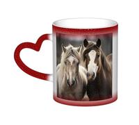 LZQPOEAS Two horses Coffee Mugs Heat Sensitive Color Changing Mug In The Sky 13 Ounce Ceramic Tea Cup Personalized Drinking Cup Novelty Coffee Cup Gifts for Men Women