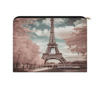 LZQPOEAS Vintage Style Eiffel Tower Paris Makeup Bag Large Capacity Cosmetic Bag for Women Multi-Function Small Zipper Pouch Portable Travel Toiletry Bags Personalized Makeup Bags for Purse
