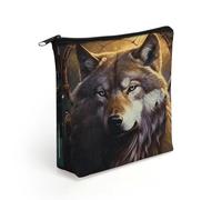 LZQPOEAS Wolves And Dream Catchers Makeup Bag Cute Zippered Cosmetic Pouch Travel Toiletry Organizer Waterproof Cosmetic Pouch Portable Toiletry Pouch Gift for Mom Teacher Friends