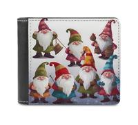 LZQPOEAS Xmas Funny Gnomes Bifold Wallet for Women Men Slim Wallet Small Billfold Minimalist Front Pocket Thin PU Leather Card Holder