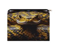 LZQPOEAS Yellow Snake Makeup Bag Large Capacity Cosmetic Bag for Women Multi-Function Small Zipper Pouch Portable Travel Toiletry Bags Personalized Makeup Bags for Purse