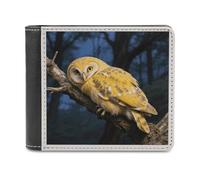 LZQPOEAS Yellow Snowy Owl Wallet Extra Capacity Slim Bifold Wallet with Multiple Card Slots Men's Leather Wallets Travel Billfold