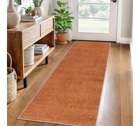 LzreXnvoFxg Eclectic Geometric Orange Runner Rug, 60 x 80 cm, Polyester, 6.81 mm Thick, Machine Washable, Non-Slip, Hallway, Kitchen, Entryway