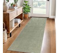 LzreXnvoFxg Non-Slip Kitchen Runner Rug, Green, 40 x 300 cm, Polyester, Machine Washable