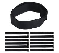 [LZS-FR] 12 Pack Hook and Loop Straps Heavy Duty - Extra Long 1"x20" Adjustable Fastening Cable Ties with Metal Buckle, Reusable Cinch Straps for Wires, Extension Cords, Tools, Camping & Home