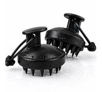 LZS-FR Silicone Scalp Massager Shampoo Brush, Matte Black, 2 Pack