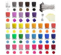 Lzshop-EU 34 Color Soy Wax Dye Flakes (5g each) - Universal & 40-strand Thick Wicks for DIY Candle Making