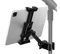 LZSIG Tablet Holder for Microphone Stand, Adjustable Mic Music Sheet iPad Holder Mount, Smartphone Mic Stand Clip for All Screen Size 4.7 to 13.5-inch Devices