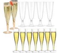 LZSLKEJI 25pcs Classic Champagne Flutes Set of, Champagne Flutes 170ml/5.6oz Plastic Champagne Flutes Empire Glass Champagne Flutes Reusable Stemmed Party Wine Cups for Garden Wedding Anniversary