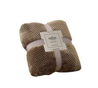 LZstrong Solid Color Throw Blanket, Luxury Popcorn Throw Fleece Blanket, Over Sofa Super Soft Warm Cosy Honeycomb Bed Blanket Bedspread (Brown,100 * 150cm)