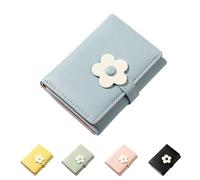 LZSXDWXY Girls Women Wallet Tri-Folded Flowers Wallet Cash Pocket Flowers Print Card Holder Coin Purse with ID Window Elegant Youthful and Cute