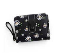 LZSXDWXY Women's Wallet, Fashion Cute Daisy Flowers Print Wallets with Exterior Zipper Around Coin Purse Bifold Bill Wallet with Credit Card Holder Id Window