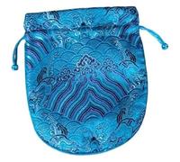 LZTDSBX Silk Storage Wallet Pouch 10pcs Custom Vintage Large Brocade Drawstring Bag Jewelry China Gift Bags with Lined Satin Fabric Pouches(Sky Blue)