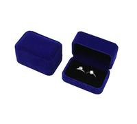 LZTDSBX Velvet Ring Box 5 PCS Couple Double Ring Earrings Display Holder Case Proposal Engagement Wedding Marriage Anniversary Jewelry(Blue)