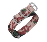 LZTDSBX Watch band, 18/20/22/24/26mm Camouflage Printing Nylon Canvas NATO Watchband Simple Watch Wrist Band Accessories(Wild Desert Silvery Clasp,24mm)