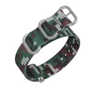 LZTDSBX Watch band, 18/20/22/24/26mm Camouflage Printing Nylon Canvas NATO Watchband Simple Watch Wrist Band Accessories(Jungle Camouflage Silvery Clasp,20mm)
