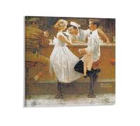 LZTEN After The Prom, 1957 by Norman Prints Rockwell Prints Posters Canvas Wall Art Oil Paintings Deco Framed 28x28inch