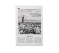 LZTEN Atlanta Print Black And White Downtown, Atlanta Wall Art, Atlanta Poster, Atlanta Photo, Atlanta, Georgia, USA, United States, North America Canvas Wa