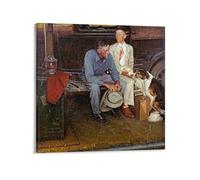 LZTEN Breaking Home Ties by Norman Posters Rockwell Prints Posters Canvas Wall Art Oil Paintings Deco Framed 20x20inch