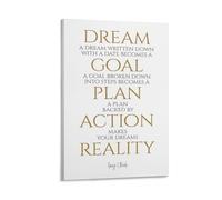 LZTEN Dream, Goal, Plan, Action, Reality - Greg Motivational Quote Poster on Success Prints Posters Canvas Wall Art Oil Paintings Deco Framed 12x18inch