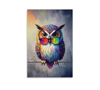 LZTEN Funny Watercolor Animals Poster Owl Graffiti Color Prints Posters Canvas Wall Art Oil Paintings Deco Unframed 20x30inch