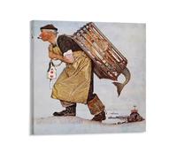 LZTEN Mermaid (A Fair Catch) by Norman Prints Rockwell Prints Posters Canvas Wall Art Oil Paintings Deco Framed 12x12inch