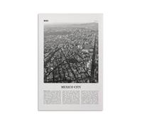 LZTEN Mexico City Print Black And White Sky, Mexico City Wall Art, Mexico City Poster, Mexico City Photo, Mexico, Ciudad De México Canvas Wall Art Poster Un