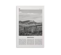 LZTEN Montana Print Black And White Nature, Montana Wall Art, Montana Poster, Montana Photo, Montana Wall Décor, Montana Map, United States Canvas Wall Art