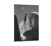 LZTEN Moon Over Half Dome by Ansel Prints Adams Prints Posters Canvas Wall Art Oil Paintings Deco Framed 16x24inch